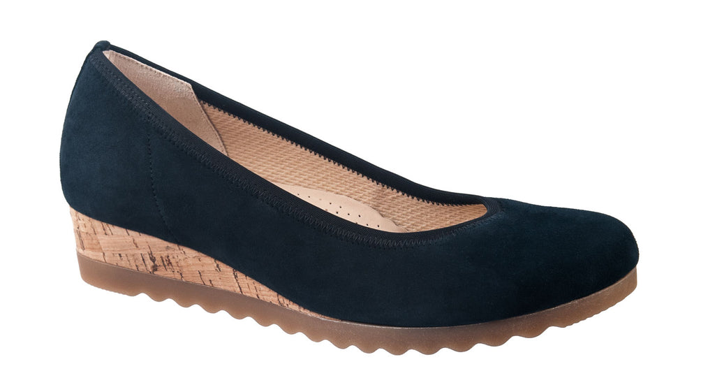 Gabor shoes navy printed suede espadrilles