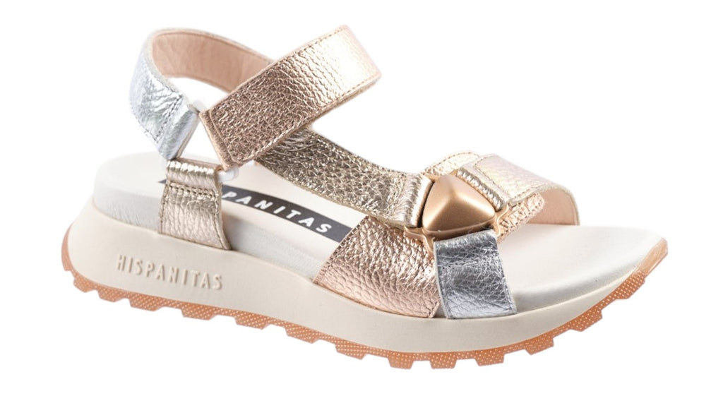 Multi metallic coloured leather sandals