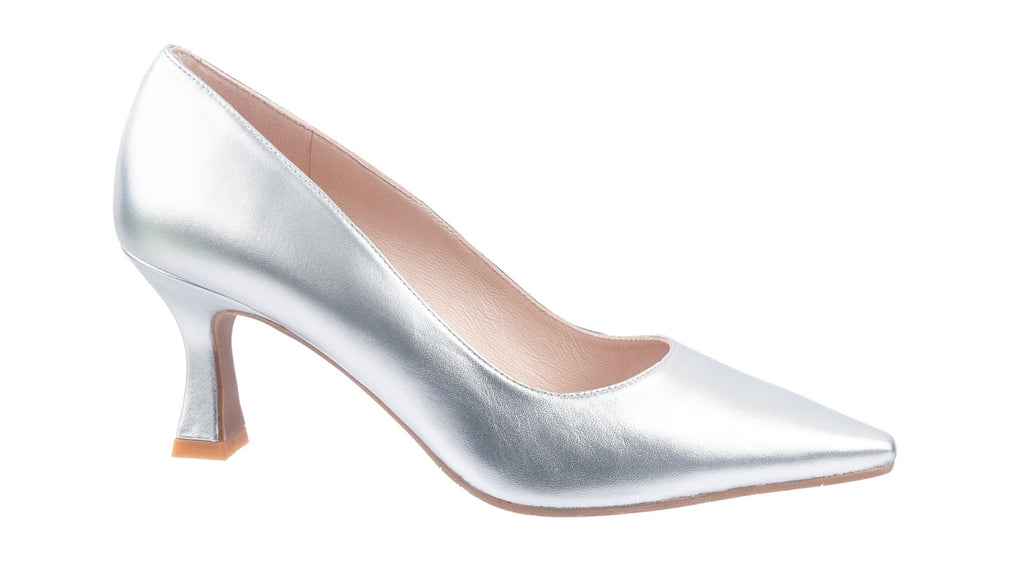 Lodi court shoes in silver leather