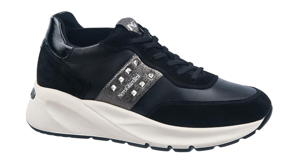 NeroGiardini Women's black suede and leather trainers