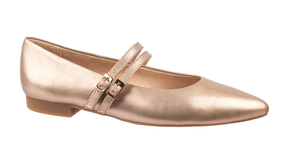 Gold leather mary jane flats from Paul Green