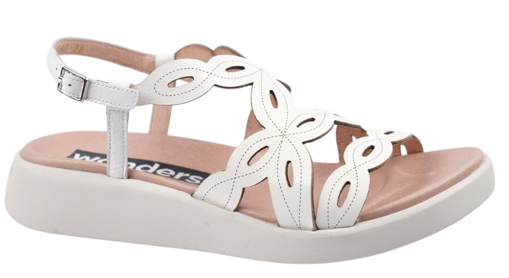 Off white patent leather sandals